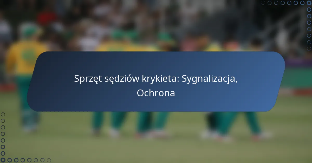 Sprzęt sędziów krykieta: Sygnalizacja, Ochrona